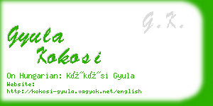 gyula kokosi business card